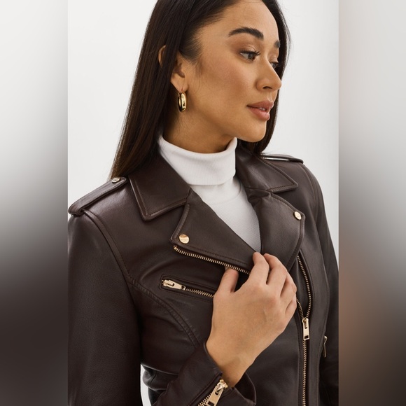 LAMARQUE ~ Mellie Moto Leather Biker Jacket - Picture 4 of 17